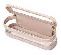 Pinkmik Bolsa de Maquillaje Transparente portátil para cosméticos y artículos de Aseo, Bolsa de Maquillaje pequeña con Cremallera y Organizador para Mujer, E/Rosa, Delgado, Bolsa Transparente para