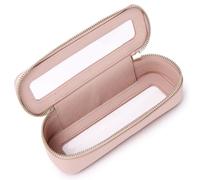 Pinkmik Bolsa de maquillaje transparente portátil para cosméticos y artículos de aseo, bolsa de maquillaje pequeña con cremallera y organizador para mujer, G/Rosa, Delgado, Bolsa transparente para