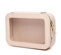 Pinkmik - Bolsa de maquillaje transparente transparente de viaje portátil transparente para cosméticos de viaje, bolsa de maquillaje transparente para coche con cierre para mujer, L/Rosa, M, Bolsa de