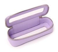 Pinkmik Pequeña bolsa de maquillaje transparente y bolsa de aseo con cremallera, organizador de bolso para mujer y artículos esenciales para el coche, B/L. Morado, slim, Bolsa transparente para