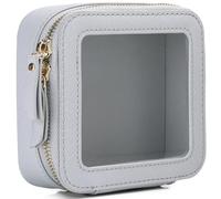 Pinkmik Bolsa de maquillaje transparente portátil para brochas de viaje, bolsa de cosméticos transparente con cremallera para mujer, C/Gris, Mini , Mini estuche de maquillaje transparente