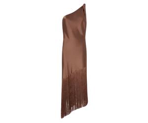 PINKO- Abito smanicato in raso- Dresses- Mujer- Marrón- XS- Abito smanicato in raso