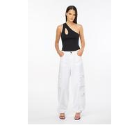 PINKO Ajaccio Trousers Brilliant White Talla: 42 | Pantalones Cargo Outlet | Mujer | Blanco