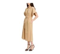 PINKO- Alesha Midi Shirt Dress- Dresses- Mujer- Beige- L- Alesha Midi Shirt Dress
