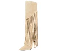 Pinko Ambre Bota Suede, Botas a la Altura de Rodilla Mujer, C70 Beige Taupe Claro, 37 EU