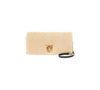 Pinko Bolso bandolera Click Soft, rafia y cuero, natural/negro, 27,5 x 13 x 2 cm, estilo elegante