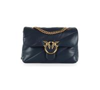 Pinko Love Puff Classic Bolso de hombro azul oscuro, cuero, mujer