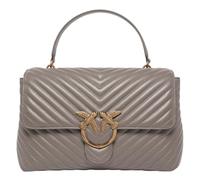 Pinko bolso bandolera Love Lady Puff Big CL Sheep Nappa Chevron Grigio Asfalto - Antique Gold marrón topo