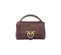 Pinko bolso bandolera Love Lady Puff Classic CL Sheep Nappa Chevron Cioccolate Amaro - Antique Gold burdeos