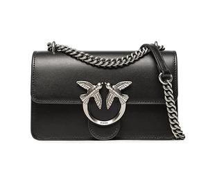 Pinko Bolso bandolera Love One Mini Dc Simply 100074A10G, Z99o_negro-old Silver, Talla única
