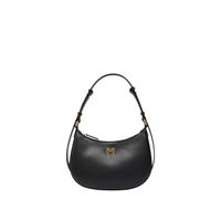 Pinko Half Moon Mini FL Becerro Seda, Bolsa Mujeres, Z99q_Negro-Dorado Envejecido, Einheitsgröße