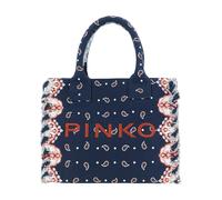 PINKO - Bolso Shopper de Algodón con Logo - Bags - Mujer - Azul - ONE SIZE -