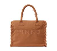 PINKO - Bolso Shopper de Algodón con Logo - Bags - Mujer - Marrón - ONE SIZE -