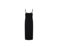 PINKO- Carruba Abito Double Armoure Ricamo Rose- Dresses- Mujer- Negro- S- Carruba Abito Double Armoure Ricamo Rose