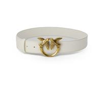 Pinko Love Berry H3 Belt Becerro Set Cinturón, Z14q_white Seta-antique Gold, XS