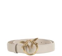 PINKO - Cinturón de cuero Love Berry con hebilla Love Birds - Accessories - Mujer - Blanco - M -