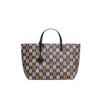 Pinko Compras Gran Logotipo de impresión de Cuero, Bolsa Mujeres, Zm7q_Negro/marrón/Blanco.Antique Go