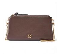 Pinko Double Mini Shoulder bag softly grained calfskin marrone castano/antique gold - 105359-A0QO-L74Q