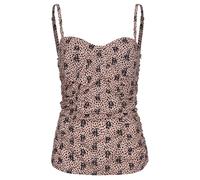 PINKO Gelsomino Canotta Georgette St Nude/black Talla: XS | Camisetas de Tirantes Outlet | Mujer | Negro