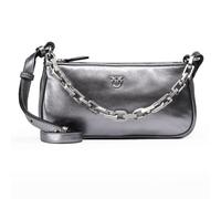 PINKO Half Moon Bolso Piel 23 cm color plata