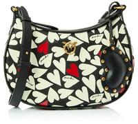 Pinko Half Moon Mini FL Nylon St Corazones, Bolsa para Mujer, Zf6q_Negro/Blanco/Rojo-Oro Antiguo