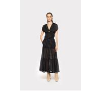 PINKO Hannover Gonna Mussola Ricamo Black Talla: 38 | Faldas Midi Outlet | Mujer | Negro