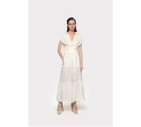 PINKO Hannover Gonna Mussola Ricamo Purity White Talla: 42 | Faldas Midi Outlet | Mujer | Blanco