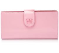 Pinko Horizontal Wallet Piel Cepillada Brillante, Accesorio de Viaje-Billetera para Mujer, P31b_Rosa Marino-Block Color, 28