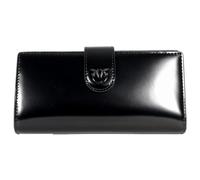 Pinko Horizontal Wallet Piel Cepillada Brillante, Accesorio de Viaje-Billetera para Mujer, Z99b_Black Limusine Block Color, 28