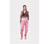 PINKO Indios Pantalone Satin Stampa Fiori Tropicali Lilac/pale Pin Talla: 36 | Pantalones Cargo Outlet | Mujer | Púrpura