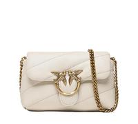 Pinko Love Baby Puff C Sheep Nappa, Bolsa Mujeres, Z14q_White Seta-Antique Gold, Talla única