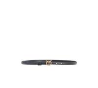 Pinko Love Berry H1 Belt Becerro Seda Cinturón, Z99q_Negro-Antiguo Gold, L para Mujer