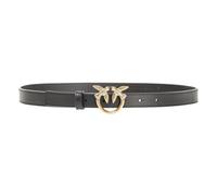 Pinko Love Berry H2 Belt Becerro Set Cinturón, Z99q_Negro-Antiguo Gold, M para Mujer
