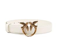 Pinko Love Berry H3 Belt Vitello Set Cinturón, Z14q_White Seta-Antique Gold, M Mujeres