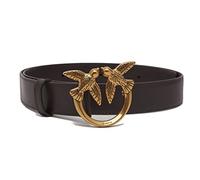 Pinko Love Berry H3 Belt Vitello Set Cinturón, Z99q_Negro-Antiguo Gold, M Mujeres