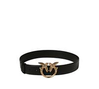 Pinko Love Berry Simply Belt H4 Vit. Cinturn, Z99q_Negro-Antiguo Gold, XS para Mujer