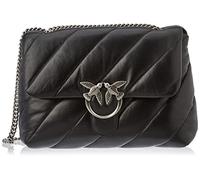 Pinko Love Big Puff Maxi Quilt 6 Cl, Bolso para Mujer, Z99o_Negro-Old Silver, Talla única