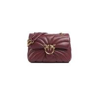 Pinko Love Classic Puff, bolso bandolera de piel, color rojo grosella, cierre de solapa, 27 x 18 x 11 cm