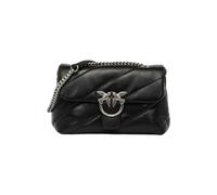 Pinko Love Puff Classic Bolso de hombro negro, cuero, mujer
