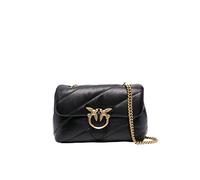 Pinko Love Classic Puff CL Sheep NAP, Bolso de Mano para Mujer, Z99Q_Nero-Antique Gold, Talla única