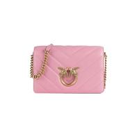 Pinko Love Click Classic Sheep Borla Big Chevron, Bolsa para Mujer, P31q_Rosa Marino-Antique Gold