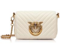 Pinko Love Click Micro Sheep Nappa C, Oveja NAPA C para Mujer, Z14Q_Bianco Seta-Antique Gold, Talla única