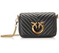 Pinko Love Click Micro Sheep Nappa C, Oveja NAPA C para Mujer, Z99Q_Nero-Antique Gold, Talla única