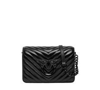 Pinko Love Click Mini Metal Sheep Nappa Chevron - Bolso para mujer, Z99b_black Limousine Block Color