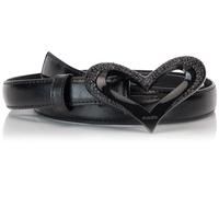 Pinko Love Heart H2 Belt Cuero Vintage Cinturón, Z99B_Negro Limusina Block Color, L Mujer, Z99b_black Limusine Block Color, L