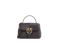 Pinko Love Lady Puff Mini Mono, Bolso de piel, marrón Marasca, Chevron, 23,5 x 15 x 7,5 cm, correa ajustable de cadena