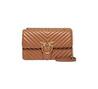 Pinko Love One Classic DC Sheep Nappa Chevron, Bolsa Mujeres, L17q_Brown-Leone-Antique Gold, Talla única