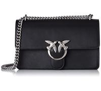 Pinko Love One Classic DC Ternero Si, Bolsa para Mujer, Z99o_Negro-Old Silver, Talla única
