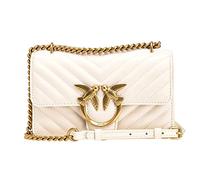 Pinko Love One Mini Bolso de hombro marfil, cuero, mujer