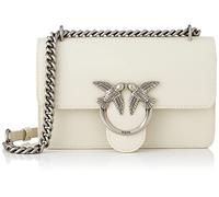 Pinko Love One Mini DC Vitello, Bolsa Mujeres, Z14o_White Seta-Old Silver, Talla única